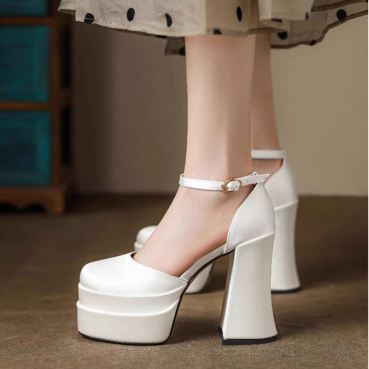 Damen Plateau-High-Heels mit schickem Riemen Drune
