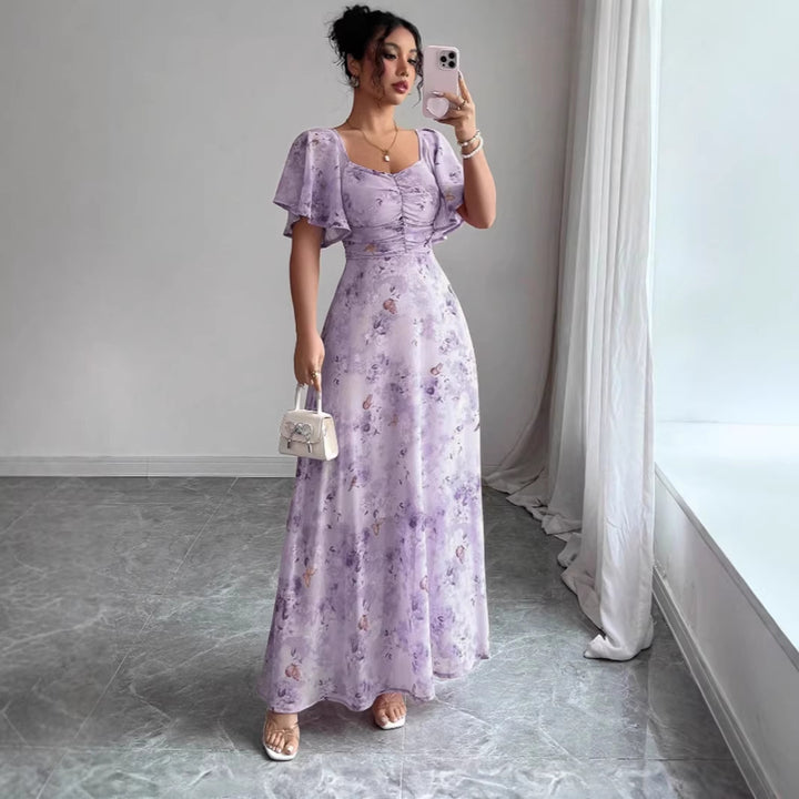 Damen Maxikleid mit fließendem Schnitt und romantischem Blumenmuster Drune
