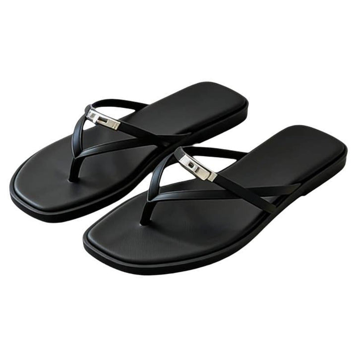 Damen Elegante Flip-Flops mit glänzenden Akzenten Drune