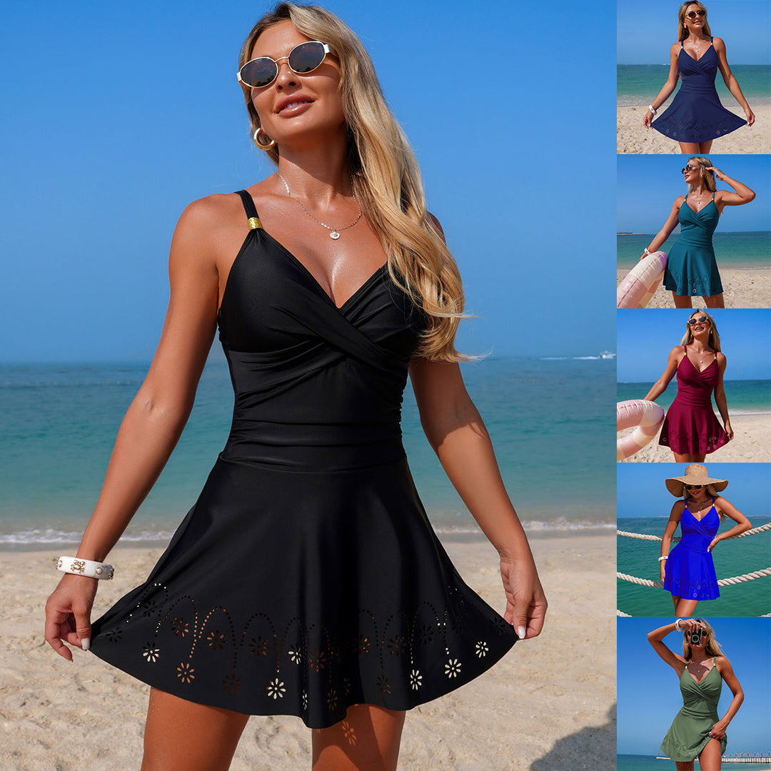 Damen Schwimmdress mit floralen Cut-Outs Drune