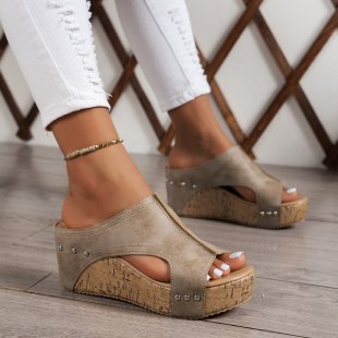 Damen Komfortable Clogs mit hochwertiger Korksohle und fugeneleganter Obermaterialstruktur Drune