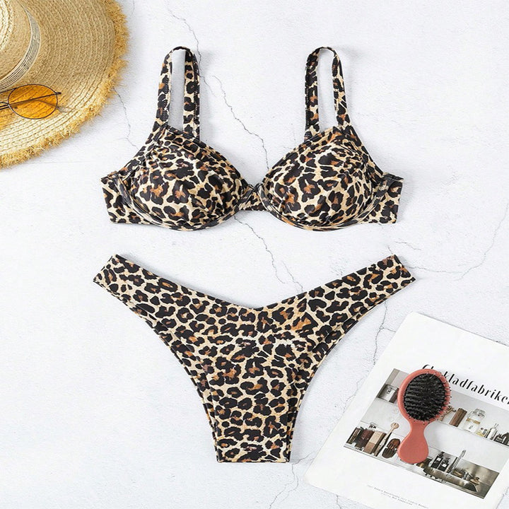 Damen Push-Up Bikini mit tierischem Muster Drune