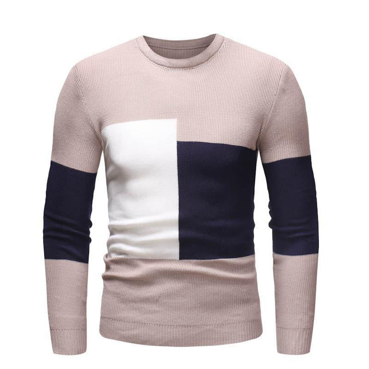 Herren Designer Pullover mit modernem Blockmuster Drune