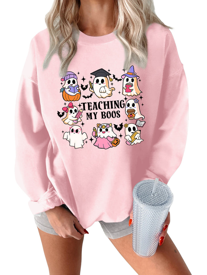 Damen Sweatshirt mit verspieltem Halloween-Motiv und lässigem Schnitt Drune