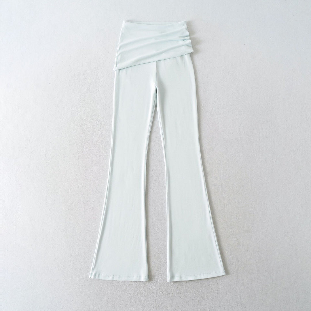 Damen weite Flared-Loungehose mit komfortablem Wickelbund Drune