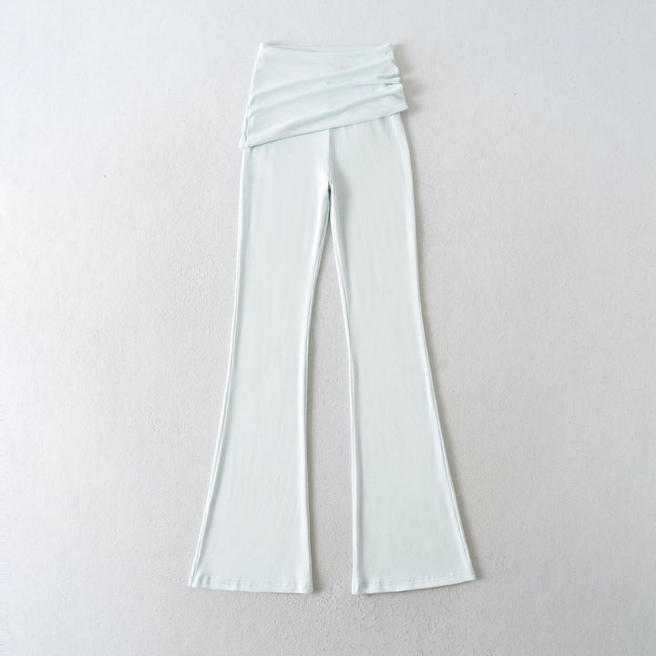 Damen weite Flared-Loungehose mit komfortablem Wickelbund Drune