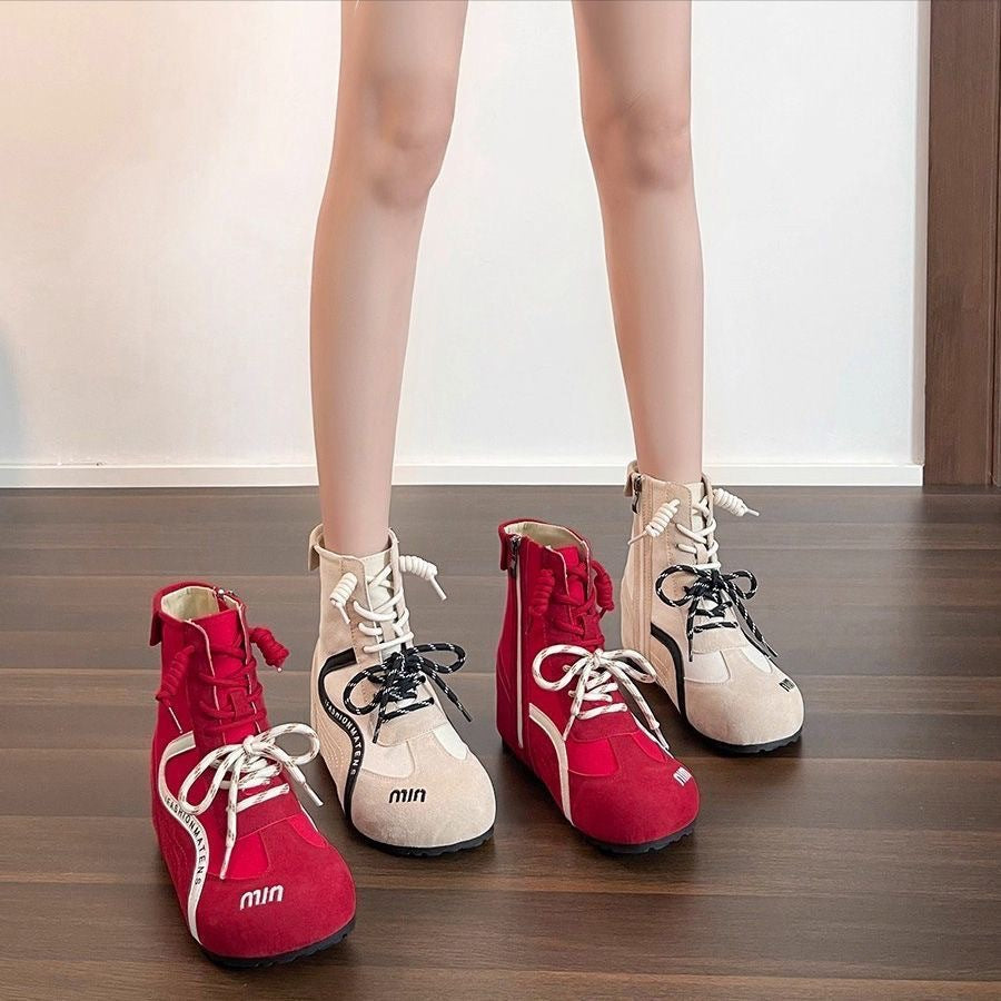 Damen High-Top Sneakers mit innovativer Schnürung und Reißverschluss Drune