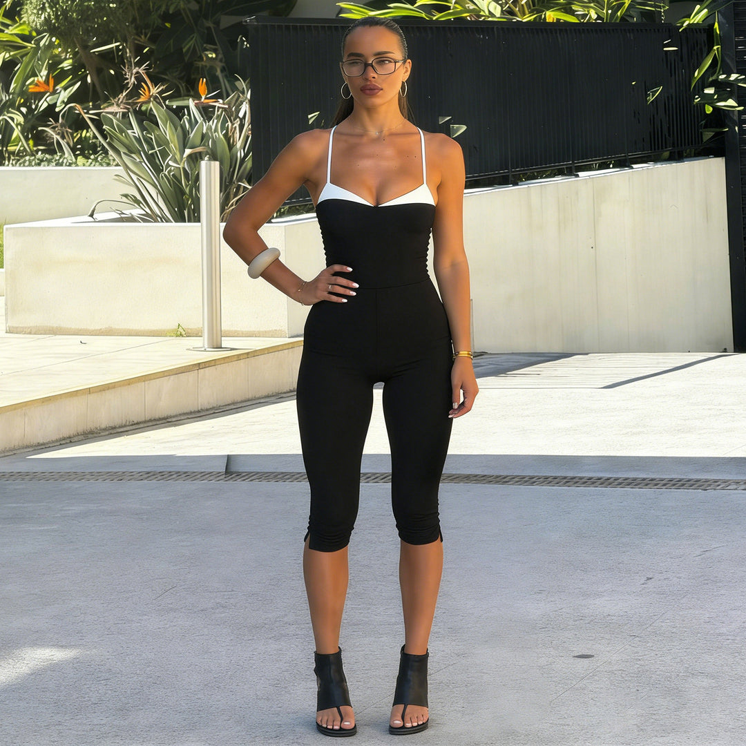 Damen Jumpsuit mit schmalem Schnitt und Trägern Drune