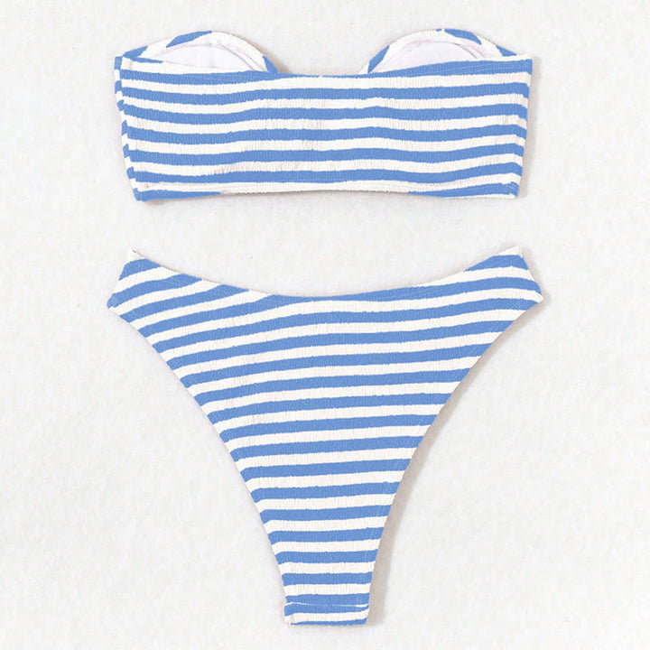 Damen Bandeau-Bikini mit modischem Ringdetail und hohem Beinausschnitt Drune