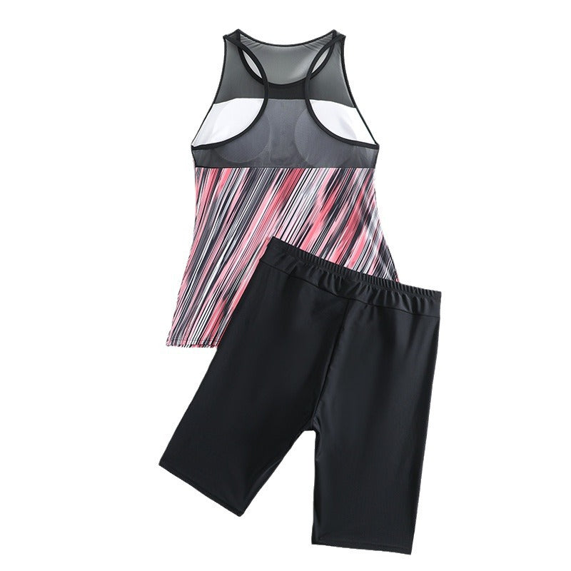 Damen Sportliches Tankini-Set mit atmungsaktivem Oberteil und bequemen Shorts Drune