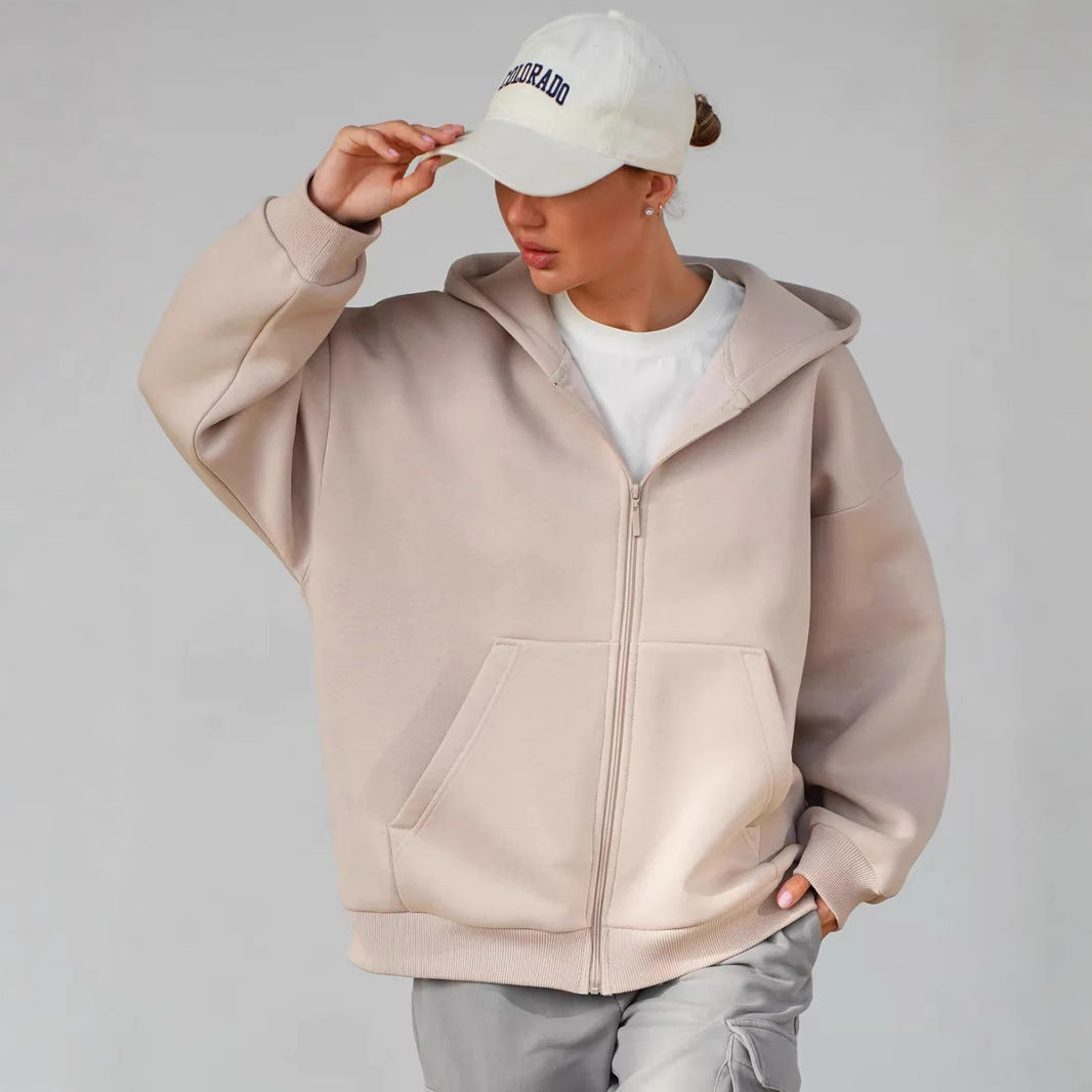 Damen Zip-Hoodie mit lässigem Schnitt und großen Taschen Drune