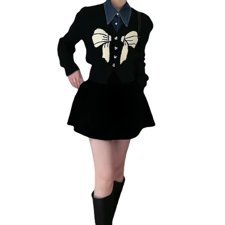Damen Strickjacke mit großem Schleifendetail Drune
