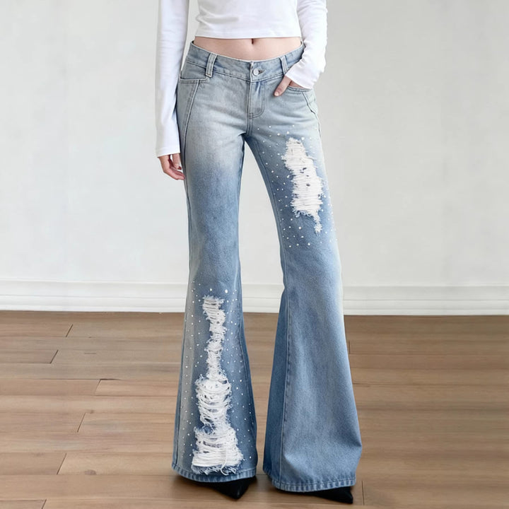 Damen Schlagjeans mit modischen Destroyed-Details und komfortablem Sitz Drune