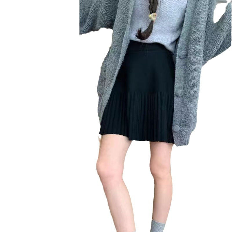 Damen Plissierter Rock mit hohem Taillenschnitt und elegantem Fall Drune