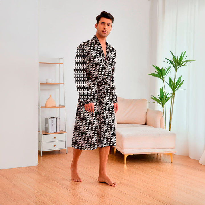 Herren Kimono mit modernem Muster und Gürtel – Drune