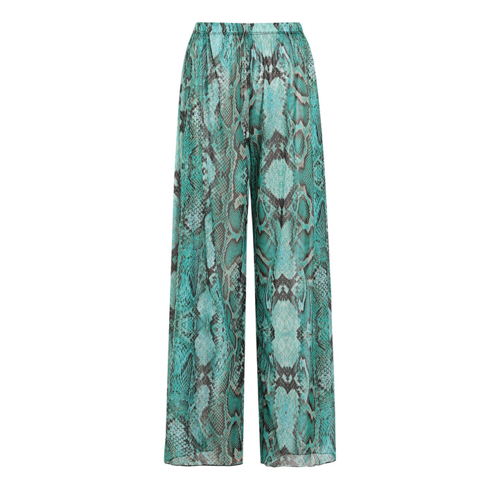 Damen weite Strandhose mit Schlangenmuster Drune