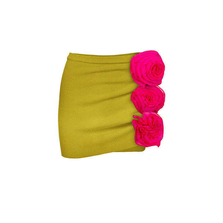 Damen Badeanzug-Set mit verspielten Blumendekorationen Drune