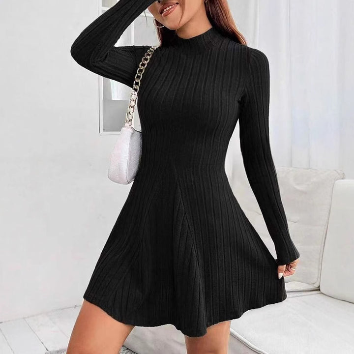 Damen Strickkleid mit strukturiertem Design und langem Ärmel Drune