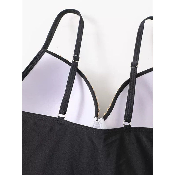 Damen Einteiler Badeanzug mit eleganten Überwurf-Details Drune