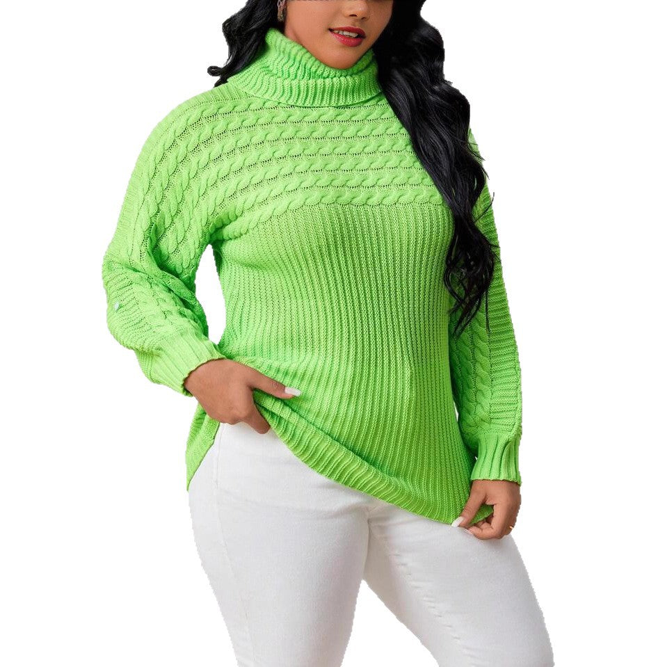 Damen gemütlicher Strickpullover mit hohem Kragen und strukturiertem Design Drune