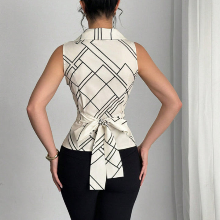 Damen Blusentop mit modernem Schnitt und strukturiertem Design Drune