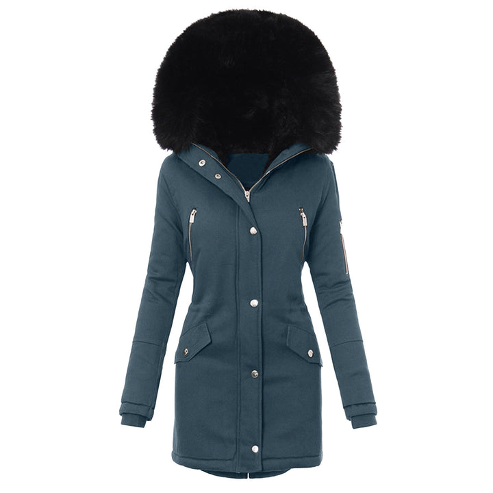 Damen Winterparka mit abnehmbarem Kunstfellkragen und praktischen Reißverschlusstaschen Drune
