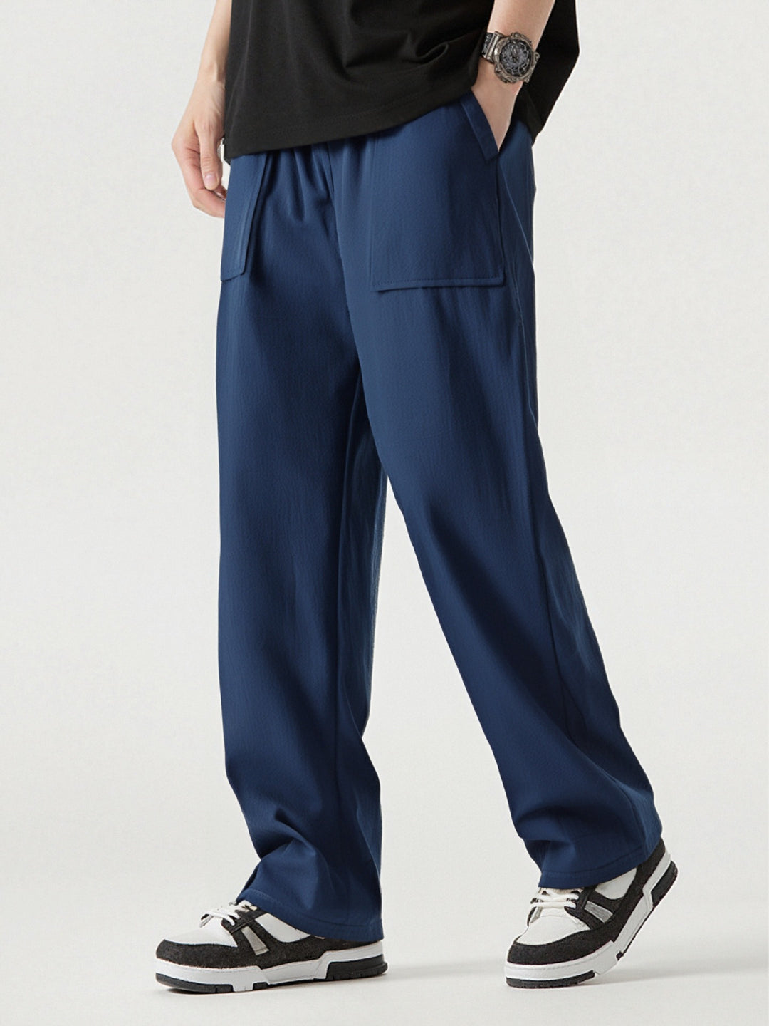 Herren Bequeme Cargo-Hose mit praktischen Taschen und elastischem Bund Drune