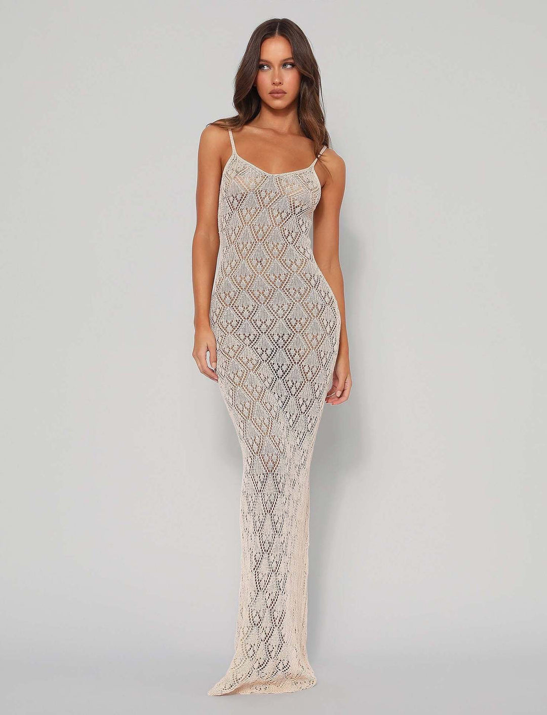 Damen lässiges Strickkleid mit seitlichem Schlitz und tiefem V-Ausschnitt Drune