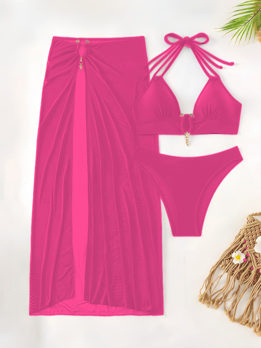 Damen Bikini-Set mit elegantem Wickelrock und raffinierten Details Drune
