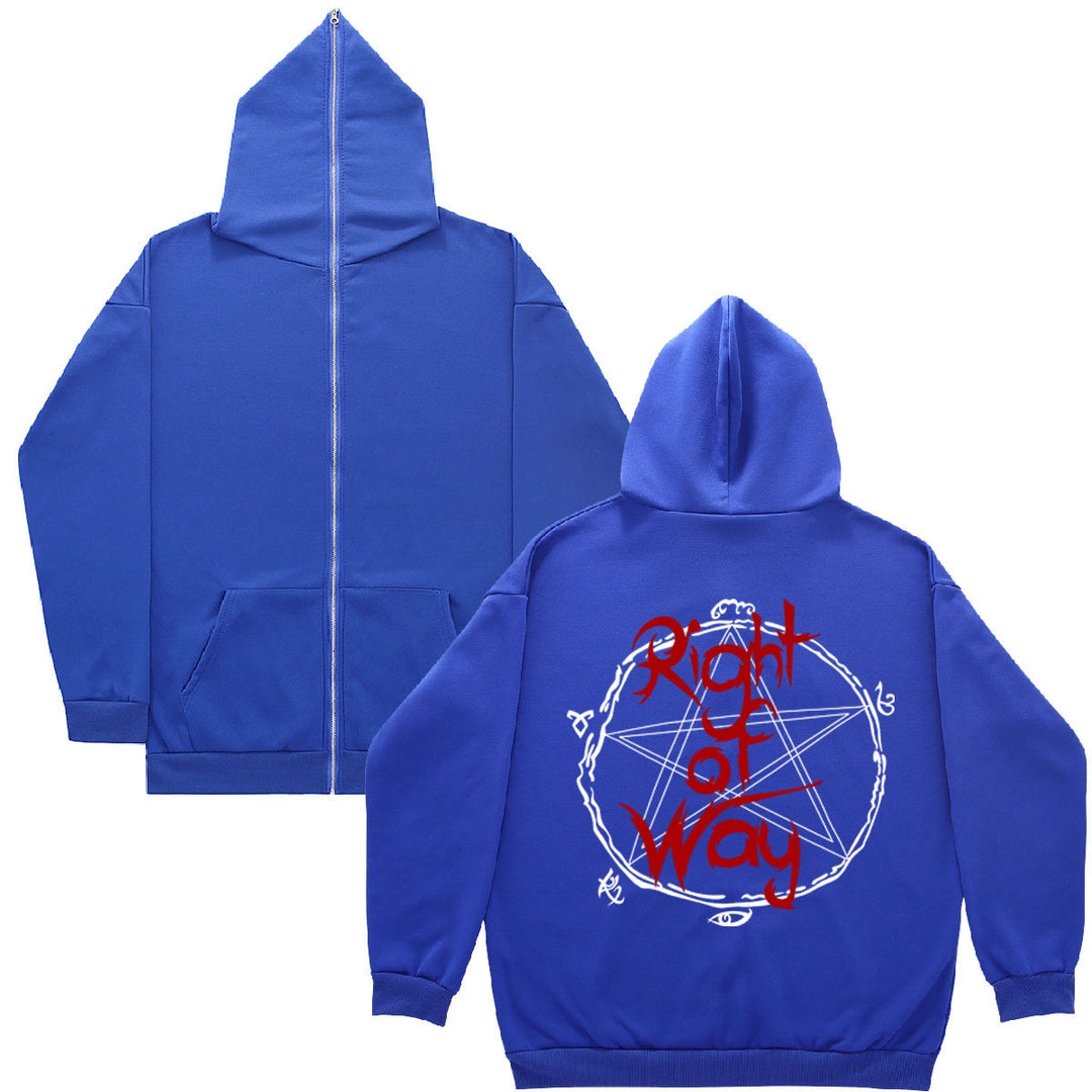 Damen Kapuzenjacke mit einzigartigem grafischem Design und Reißverschluss Drune