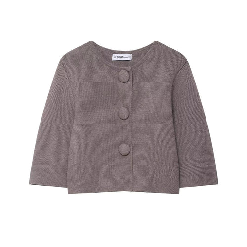 Damen stilvolle Strickjacke mit Knopfdetails Drune