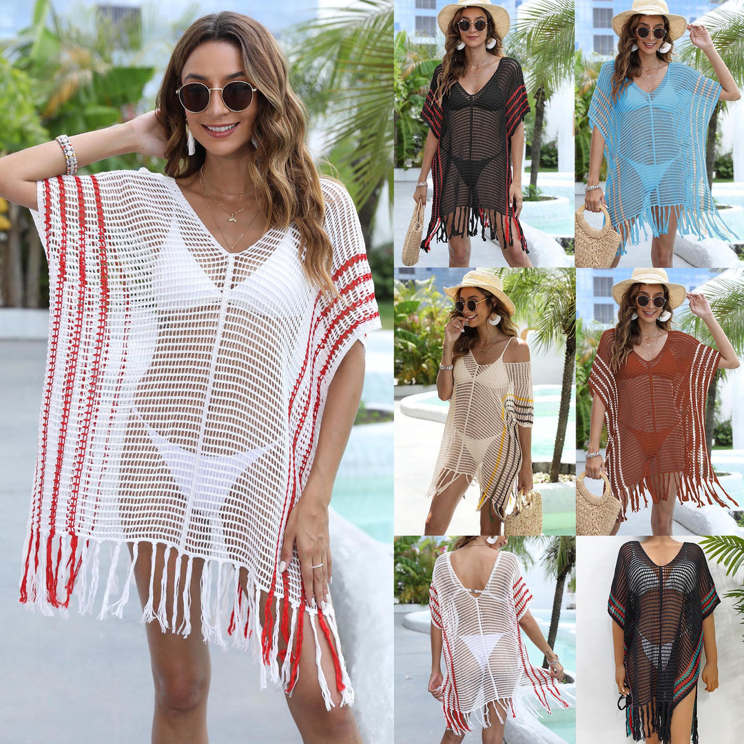Damen luftiger Strandsarong mit fransigen Details Drune