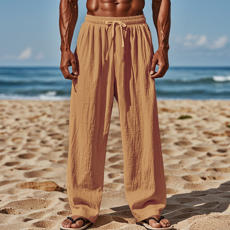 Herren lockere Strandhose mit elastischem Bund und seitlichen Eingrifftaschen Drune
