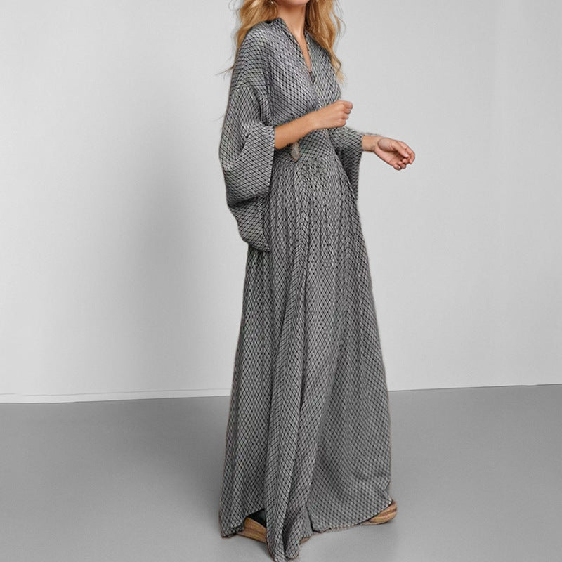 Damen Elegantes Kimono Kleid Drune