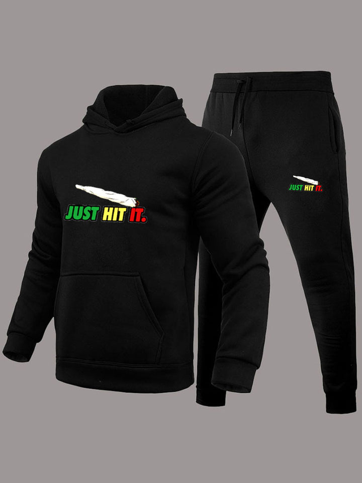 Damen Hoodie und Jogginghose Set mit auffälligem Motiv Drune
