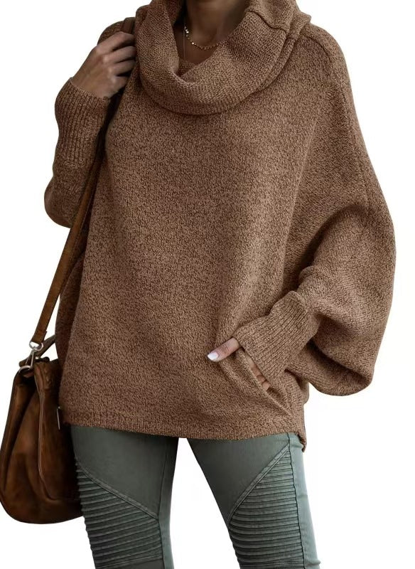 Drune Unifarbene Laterne lockerer langärmeliger Pullover Sweatshirt