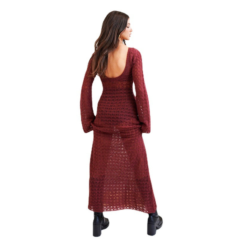 Damen langes, gehäkeltes Strandkleid Drune