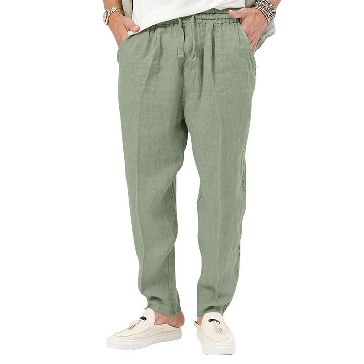 Herren Leichte Leinenhose mit elastischem Bund und praktischen Eingrifftaschen Drune