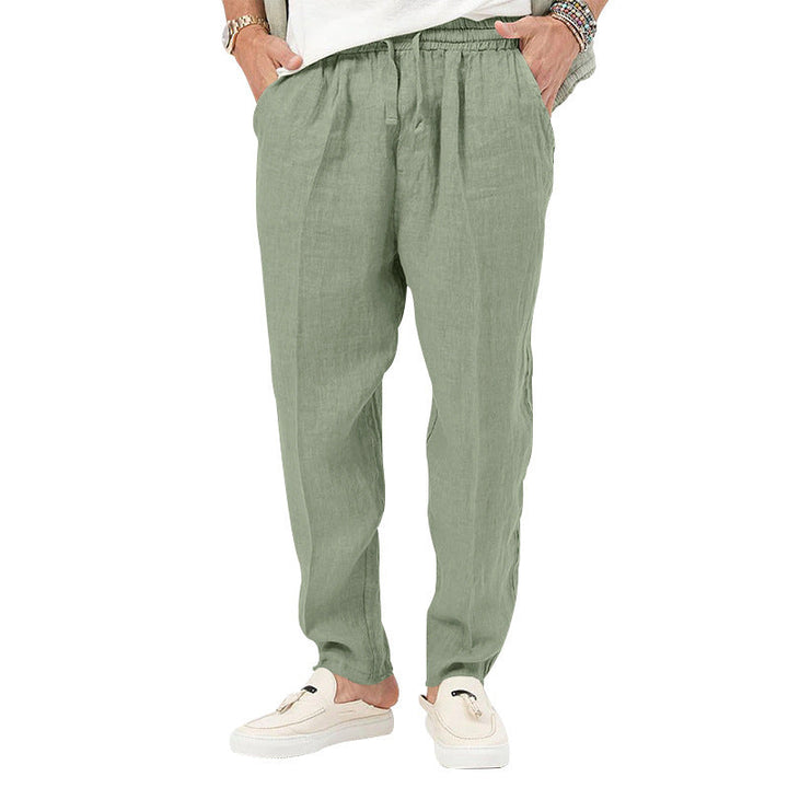Herren Leichte Leinenhose mit elastischem Bund und praktischen Eingrifftaschen Drune