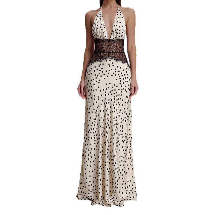 Damen Elegantes Abendkleid mit Spitzeneinsatz Drune