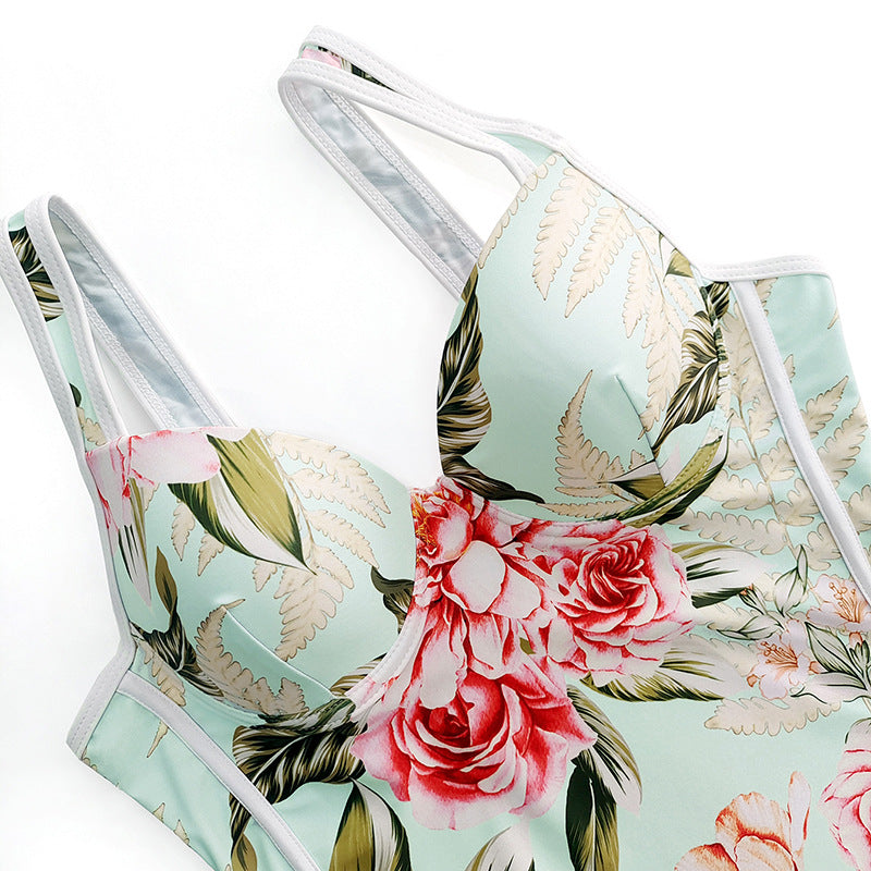 Damen Einteiler-Badeanzug mit floralem Design und komfortabler Passform Drune
