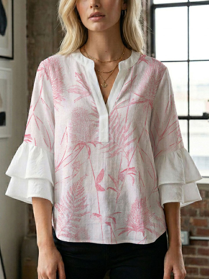 Damen Bluse mit wunderschönen floralem Design Drune
