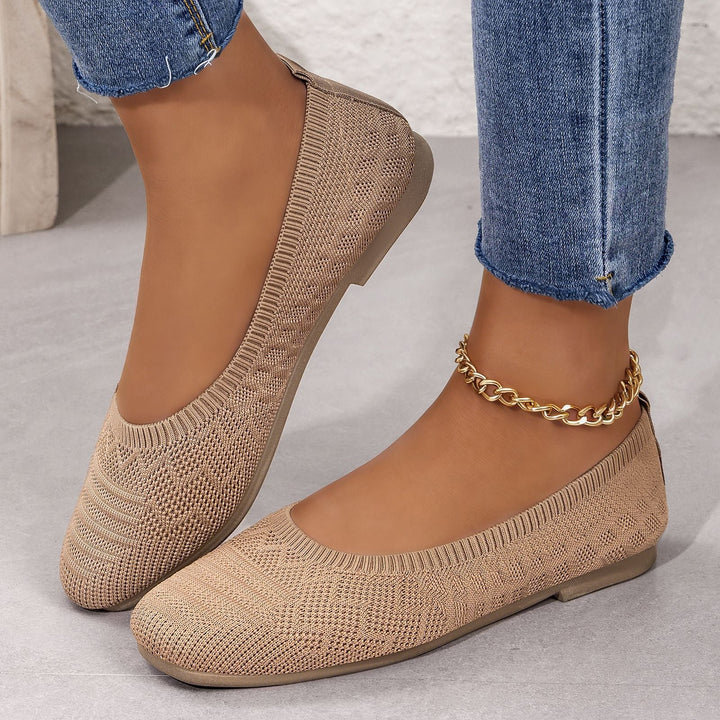 Damen Bequeme Ballerinas aus elastischem Strickmaterial mit flexibler Sohle Drune