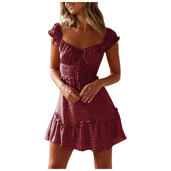 Damen luftiges Minikleid mit Rüschendetails und taillierter Silhouette Drune