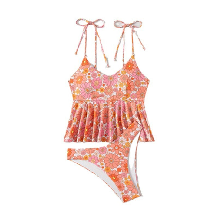 Damen Badeanzug mit floralem Volant-Design Drune