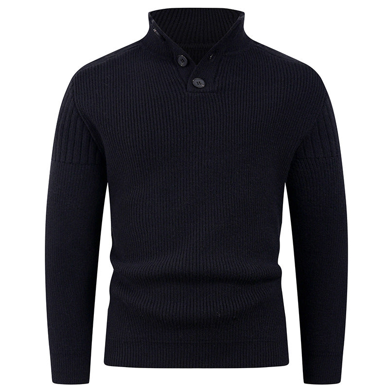 Herren innovativer Halbreißverschluss Pullover mit Rippstruktur Drune