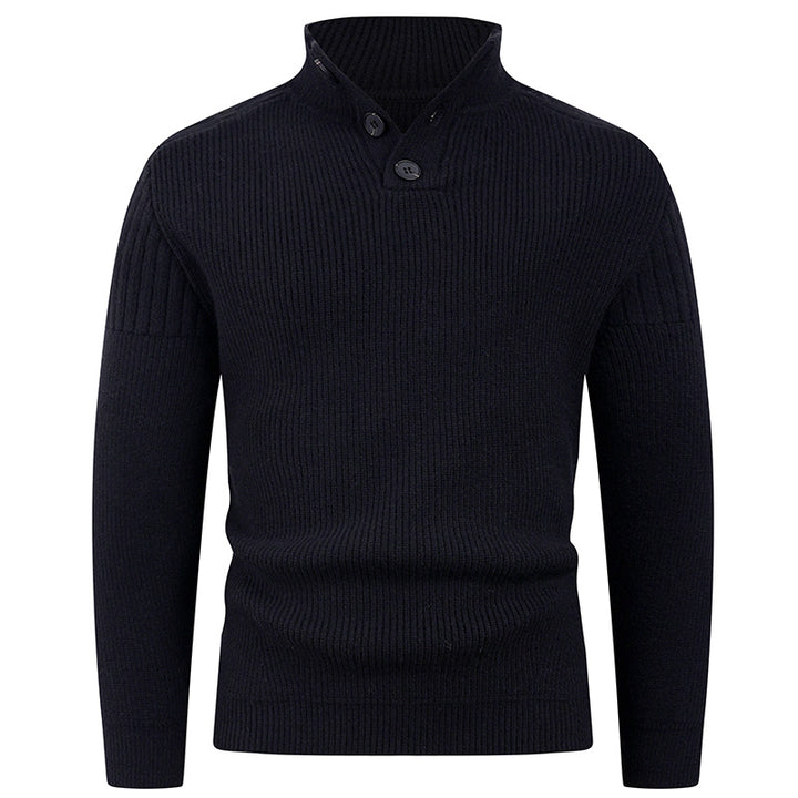 Herren innovativer Halbreißverschluss Pullover mit Rippstruktur Drune