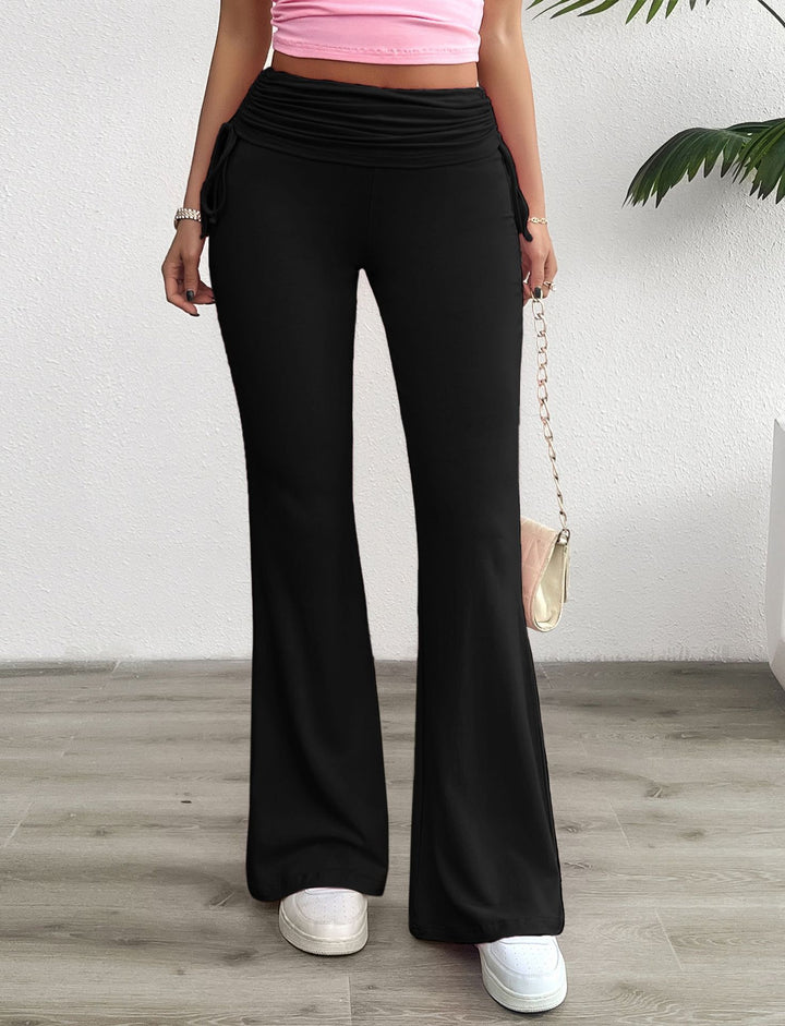 Damen Bequeme Palazzo-Hose mit elastischem Bund und lässigem Schnitt Drune