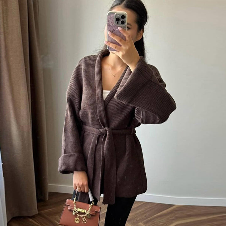 Damen gemütlicher Strickmantel Drune