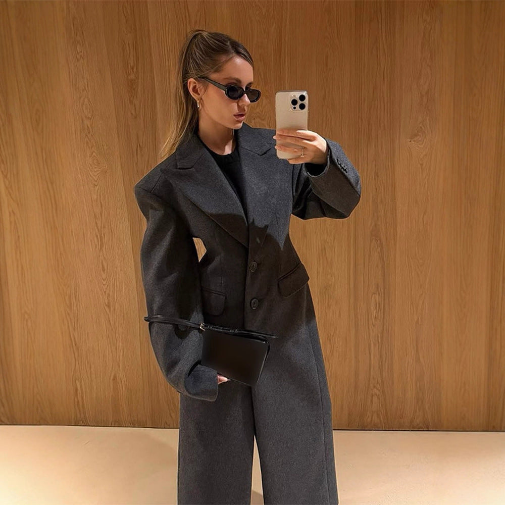 Damen eleganter Oversized-Mantel Drune